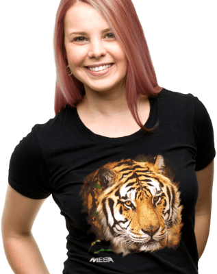 Girl wearing DTG printed t-shirt